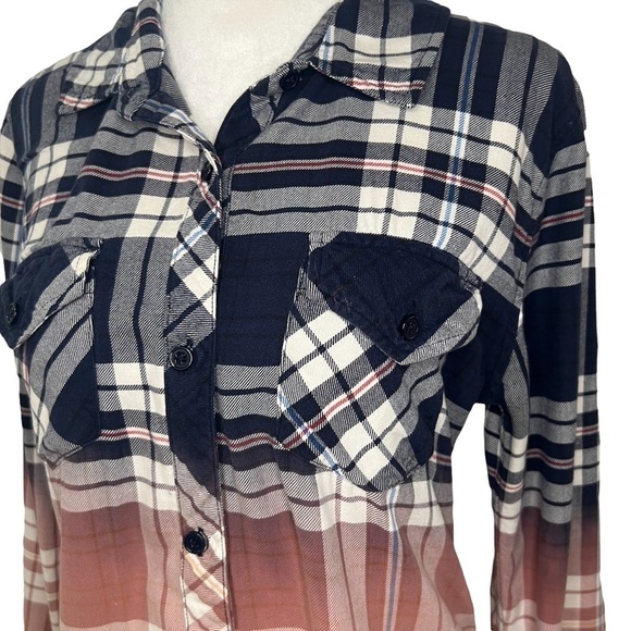 RAILS Ombré Dip Dye Plaid Button Down - Picture 2 of 7